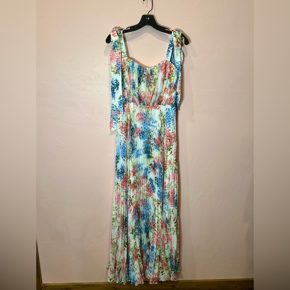 As It May Floral Maxi Dress - Pink, Blue, Green Size 4 - Picture 2 of 7
